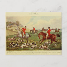 Vintage Ligcape Fox Hunt Hundar Ephemera Art