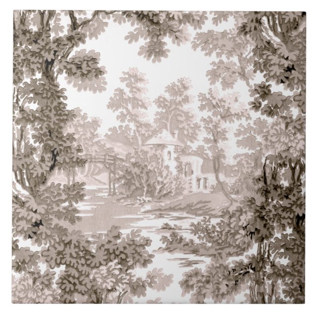 Vintage liggande liggande vattenbubbla-brun och vi kakelplatta (Framsidan)