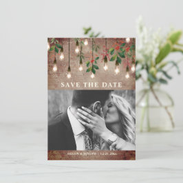 Vintage Light Brick jul Winter Wedding Spara Datumet