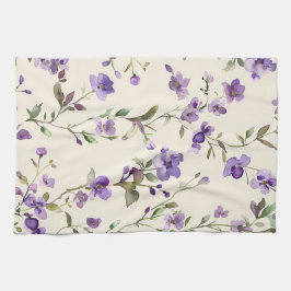 Vintage lila blomlavender kökshandduk