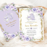 Vintage Lila Blommigt High Tea Party födelsedag Inbjudningar<br><div class="desc">Anpassa den här mjuka lilan lavender blommigt te party födelsedagsfest inbjudan lätt och snabbt. Klicka bara på knappen Anpassa den ytterligare för att redigera texterna, ändra typsnitt och typsnitt färg. Med pastelllavender lila blommor, delikat grönaktig adorerad tekanna och te kopp och vintage antique ram. Perfekt för ÅLDER! Matchande artiklar tillgängliga...</div>