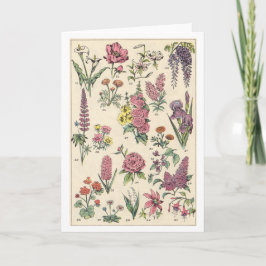 Vintage Lila blommor Kort