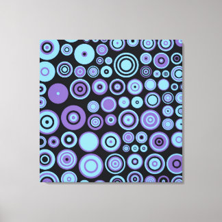 Vintage Lila Blue Femties Abstrakt Art Canvastryck