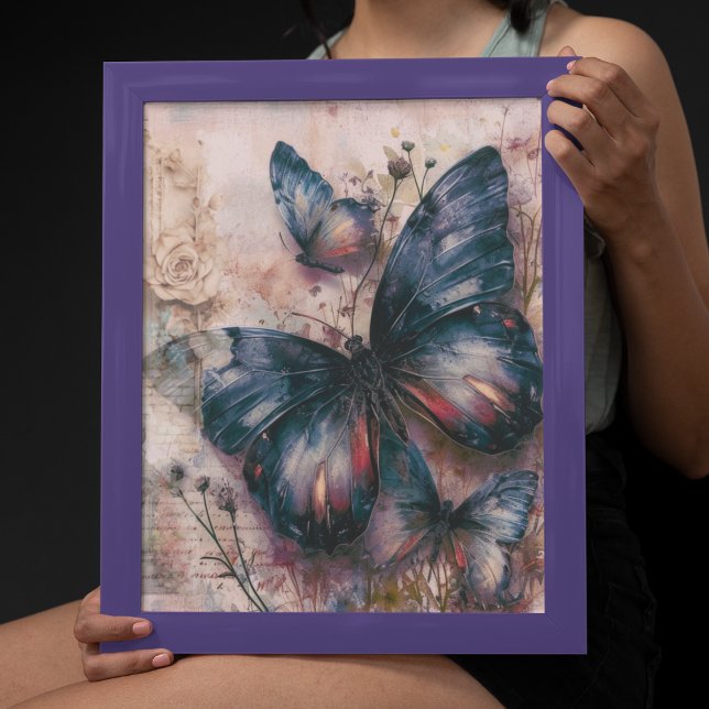 Vintage Lila Butterflies Poster (Skapare uppladdad)