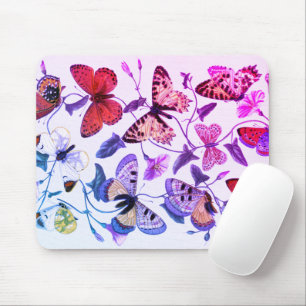 Vintage Lila Butterfly och månmålning Musmatta