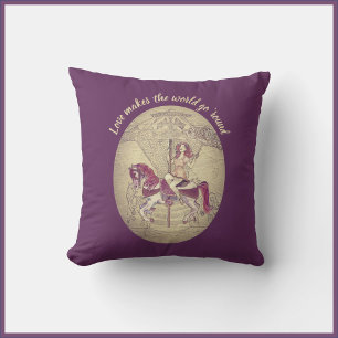 Vintage Lila Carousel Merry Go Round Kudde
