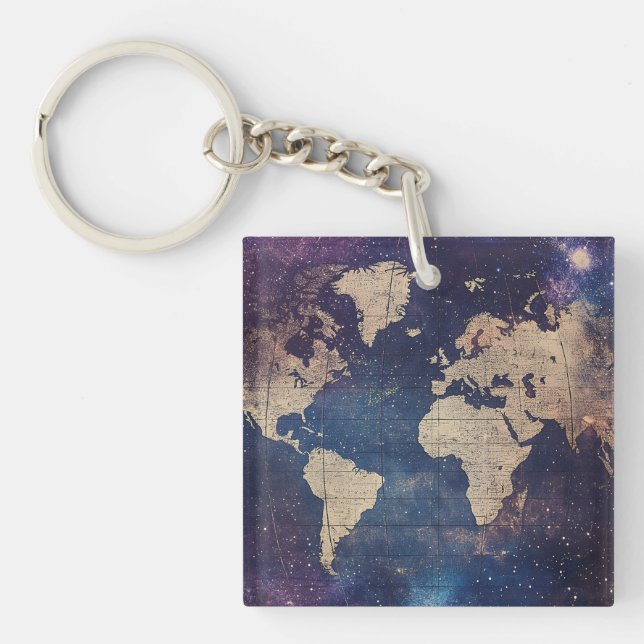 Vintage Lila Celestial World Map (11) (Framsidan)