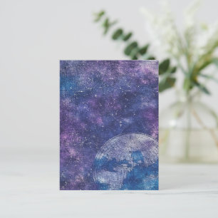 Vintage Lila Celestial World Map (12) Vykort