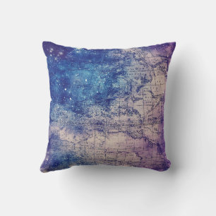 Vintage Lila Celestial World Map (14) Kudde