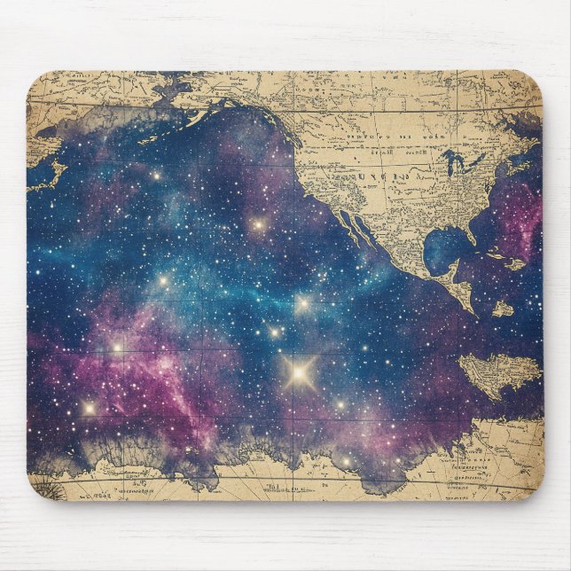 Vintage Lila Celestial World Map (6) Musmatta (Framsidan)