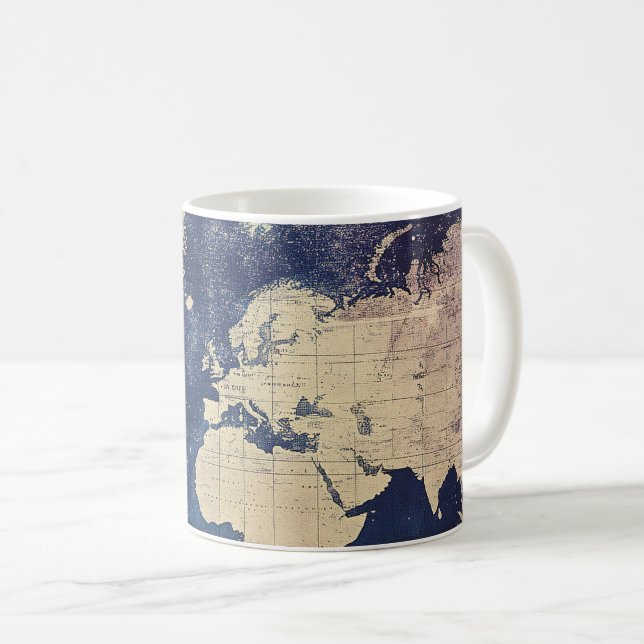 Vintage Lila Celestial World Map (7) Kaffemugg (Framsida höger)