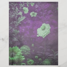 Vintage Lila & Cream Blommigt Skrapbok Papper