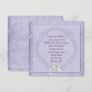 Vintage Lila Damask Inbjudningar