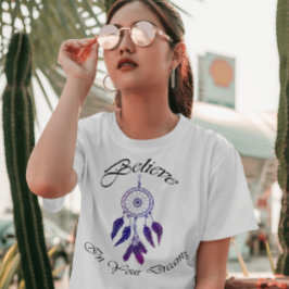 Vintage lila DreamCatcher Tro på din dröm T Shirt