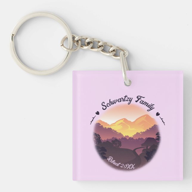 Vintage Lila Gult Farmhouse Mountain Sunset (Framsidan)