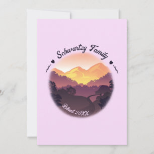 Vintage Lila Gult Farmhouse Mountain Sunset Inbjudningar