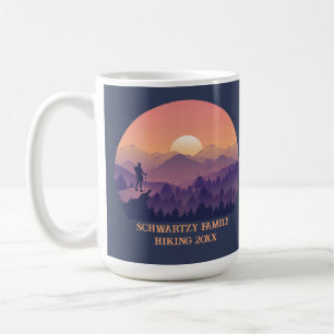Vintage Lila Gult Hike Mountain Sunset Kaffemugg
