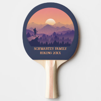 Vintage Lila Gult Hike Mountain Sunset Pingisracket