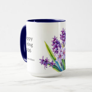 Vintage lila hyacint blomster vår konst mugg