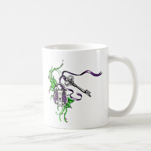 Vintage lila Lock och Nyckel design Kaffemugg