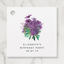 Vintage lila och elfenbensvitt blomsterdamast