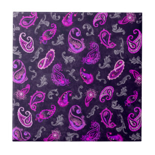 Vintage Lila Paisley Kakelplatta
