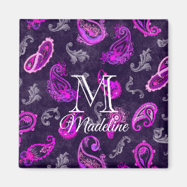 Vintage Lila Paisley Magnet