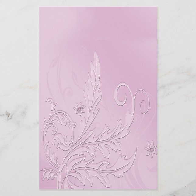 Vintage Lila Passion Blommigt Brevpapper (Framsida)