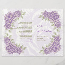 Vintage lila ro bröllop folktprogram