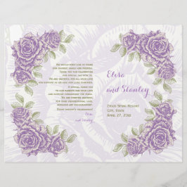 Vintage lila ro bröllop folktprogram