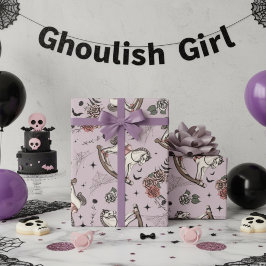 Vintage Lila Rocking Horse Gothic Baby Presentpapper