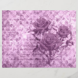 Vintage lila ros skrotjournalpapper - Grunge Sc