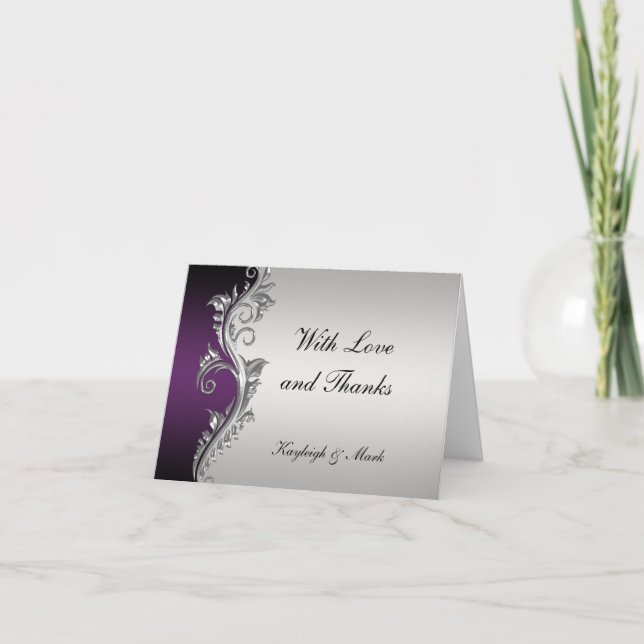 Vintage lila svart silver Tack (Framsida)