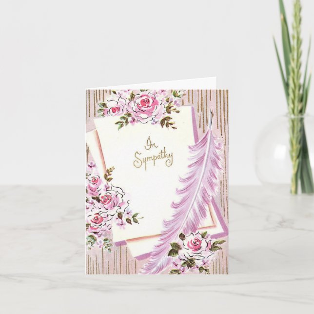 Vintage Lila Sympathy Card Kort (Framsida)