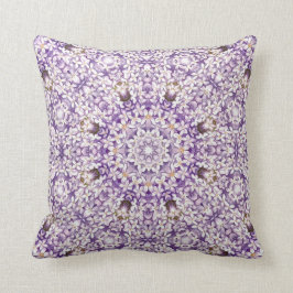 Vintage Lilac Bloom Kaleidoscope Mönster Kudde