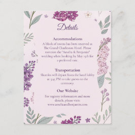 Vintage Lilac Garden Romance Wedding Details  Tilläggskort