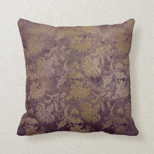 Vintage Lilac Grunge Guld Wood Glitter Pillow Kudde
