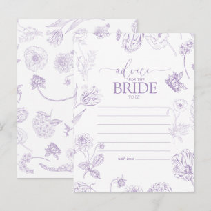 Vintage Lilac Lavender Blommigt Råd till briden Vykort