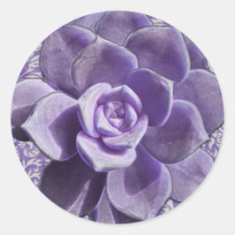 Vintage Lilac Succulent Gift Favor Stickers Runt Klistermärke