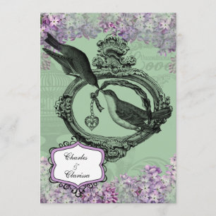 Vintage Lilacs Locket 5x7-inbjudan Inbjudningar