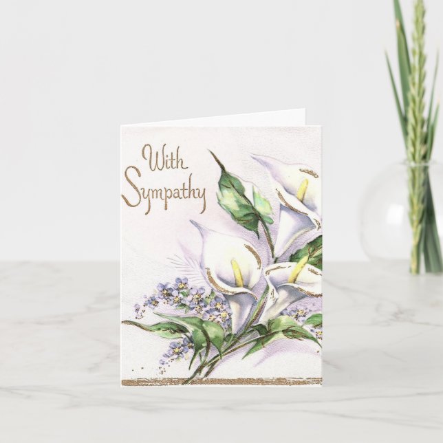 Vintage Lilies Sympathy Card Kort (Framsida)