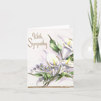 Vintage Lilies Sympathy Card Kort