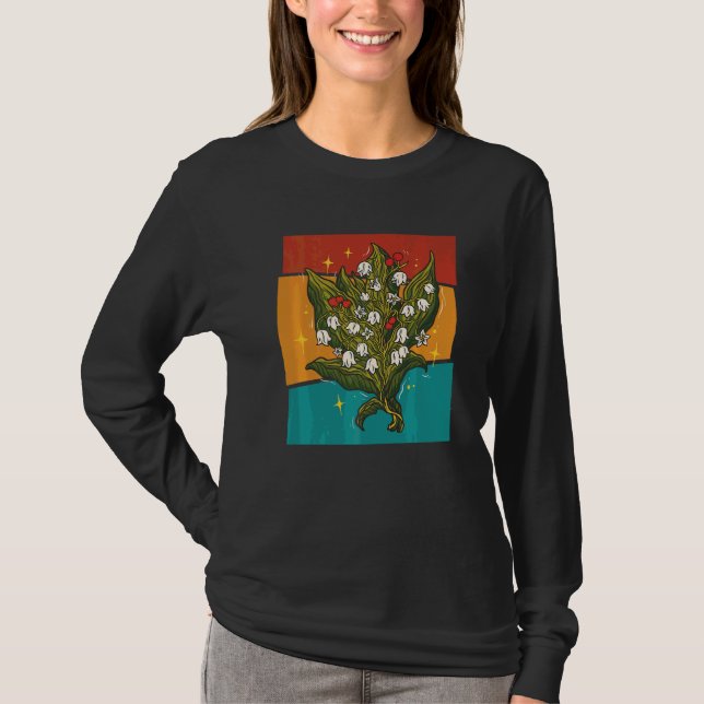 Vintage Lilja Blomma T Shirt (Framsida)
