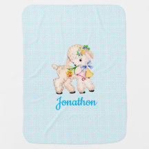 Vintage Lilla Lamb Pojke Blankett