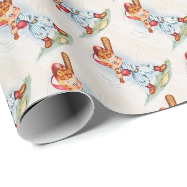 Vintage Lilla Slugger Baseball Wrapping Papprare Presentpapper (Rullad Hörn)