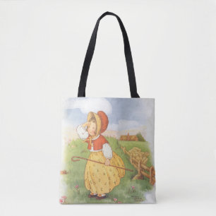 Vintage Lille Bo Peep Mother Goose ramsor för barn Tygkasse