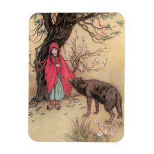 Vintage Lille Röd Toppluva av Warwick Goble Magnet