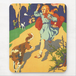 Vintage Lille Rödluvan, hund och ballonger Musmatta