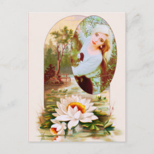 Vintage Lilly Pads Blomram för alla foton Vykort