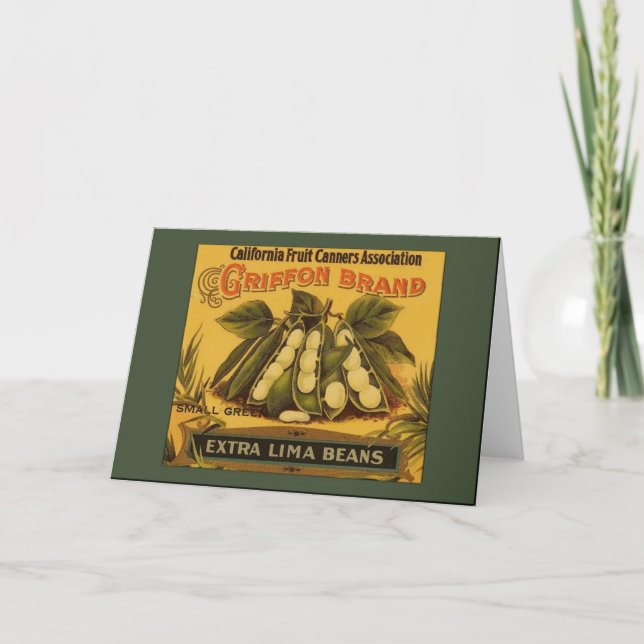 Vintage Lima Beans Hälsning Kort (Framsida)